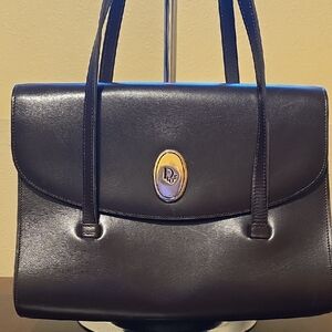 Dior Vintage Brown Leather Satchel